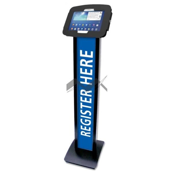Floor Standing Samsung Galaxy Enclosure Kiosk with Personalised Message Panel Stand (for Galaxy Tab 3 7 0 / 8 0)