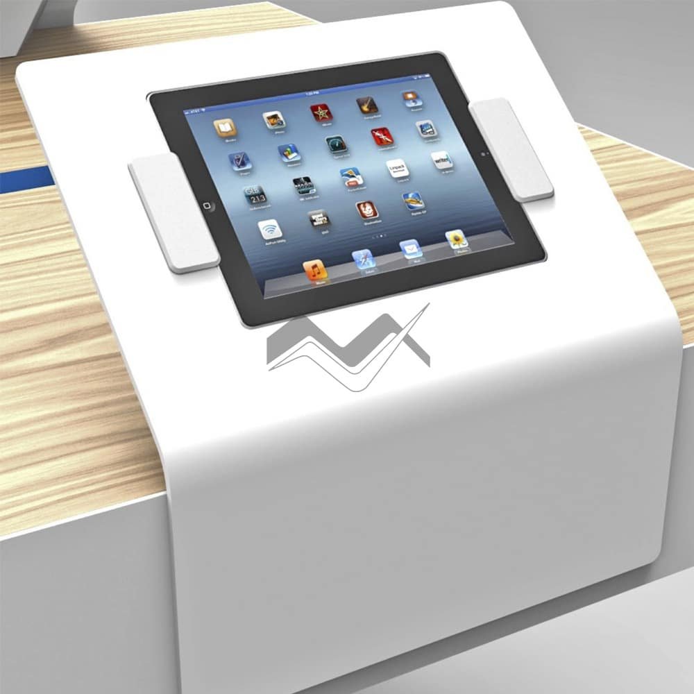 Lockable Slide Wing iPad Enclosure Kiosk with Cascading Front Panel (for iPad 2/3/4)