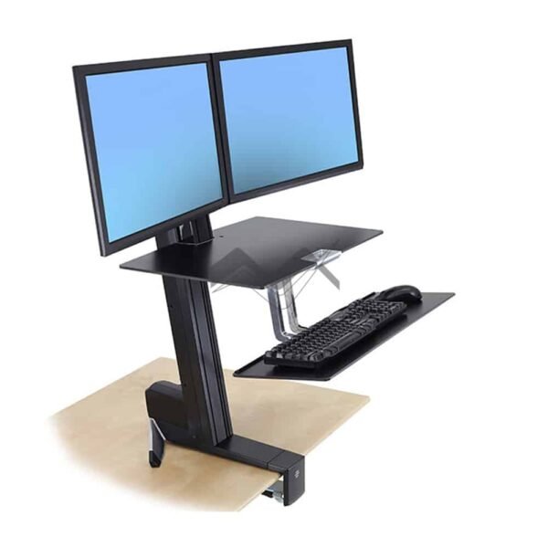 Ergotron WorkFit S, Dual Monitor with Worksurface+ mounting desktop