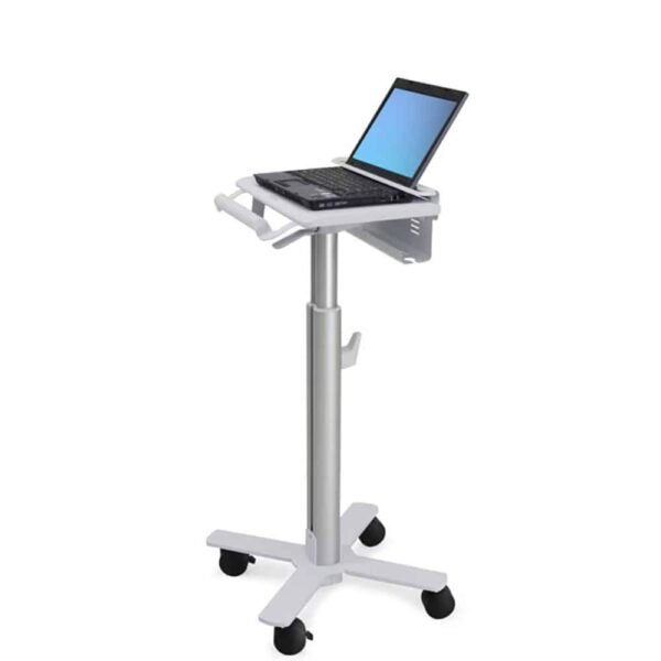 Laptop Cart the ergonomic and mobile laptop healthcare cart securely holds your laptop for comfortable data entry while swiftly moves to the point of need