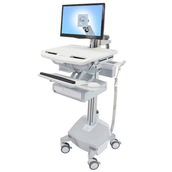 Ergonomic medical cart hospital StyleView® Cart with LCD Arm LiFe Powered