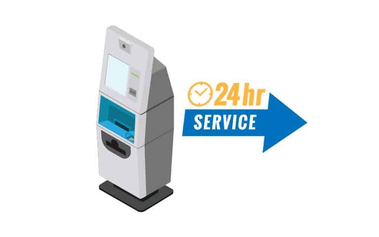 24/7 Service Availability To support its optimum performance 24/7, SMARTPRINT™ self service passbook printing solution comes with built in UPS for continuous service operation in case of power failure