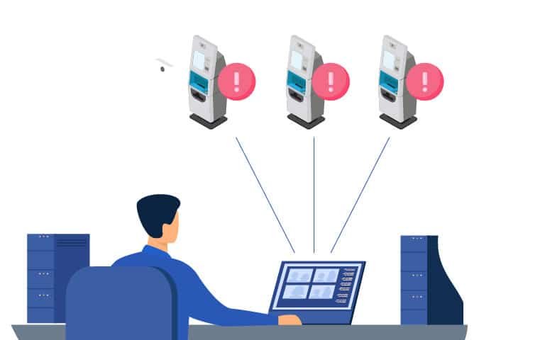 Remote Status Monitoring SMARTPRINT™ self service passbook & account statement printer enables you to monitor overall machine status monitor from the headquarter in the event of paper jam, printer running out of ink and paper, etc