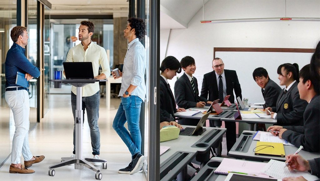 Ergotron LearnFit® Laptop Cart atau mobile workstation untuk tingkatkan produktivitas dan kolaborasi