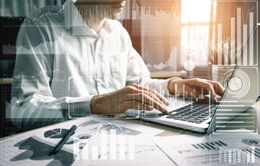 Big data technology business finance concept