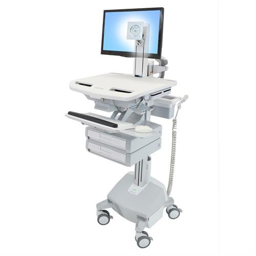 StyleView® Cart with LCD Pivot, LiFe Powered, 2 Drawers (1×2)
