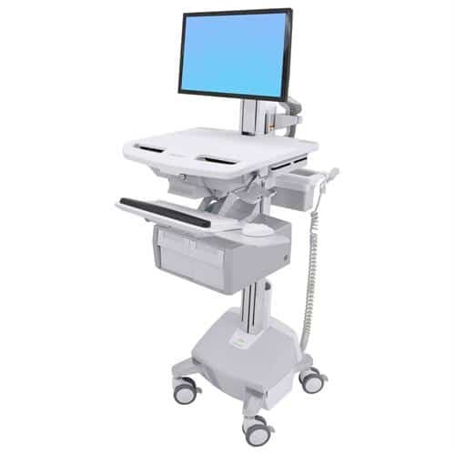 StyleView® Cart with LCD Pivot, LiFe Powered, 2 Tall Drawers (2×1)