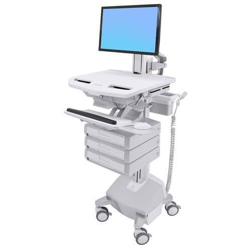 StyleView® Cart with LCD Pivot, LiFe Powered, 3 Drawers (1×3)