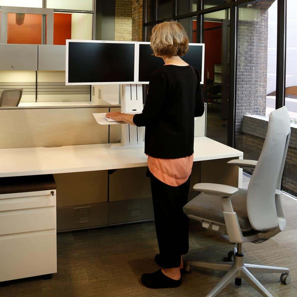 WorkFit SR, Dual Monitor, Sit Stand Desktop Workstation